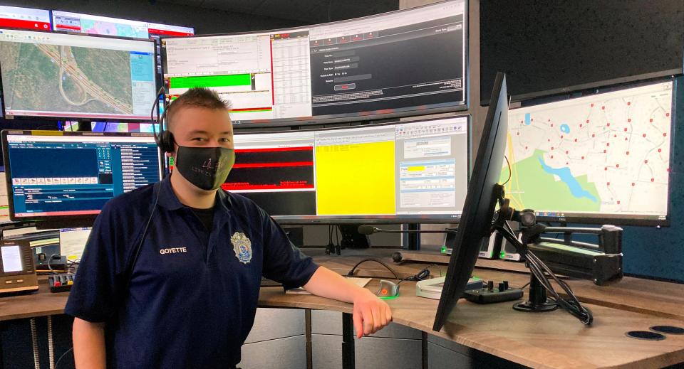 February 2021 Wicked Local file photo: Dispatcher Nick Goyette of Mansfield is part of the staff at the Southeastern Massachusetts Regional Emergency Communication Center in Foxboro.
