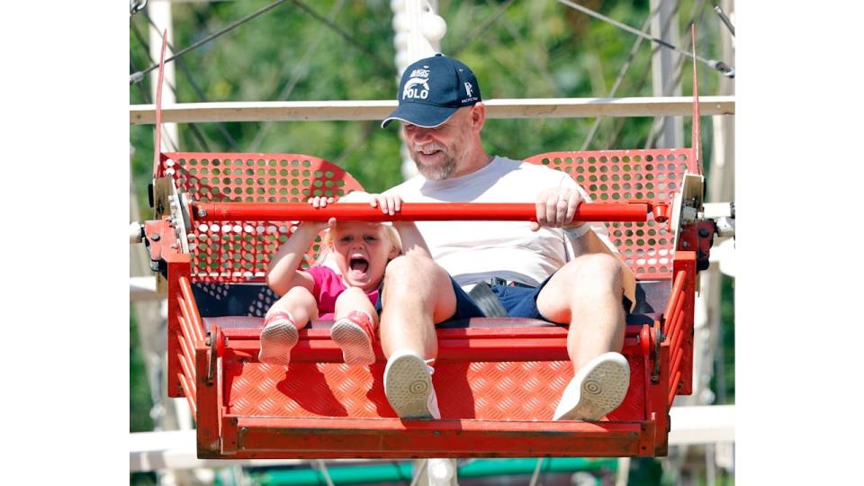 Mike Tindall and Lena Tindall on a Ferris wheel