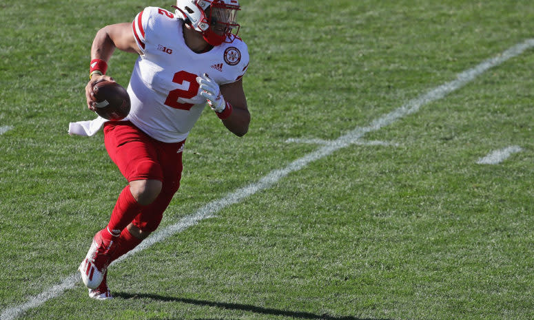 Nebraska Huskers quarterback Adrian Martinez.