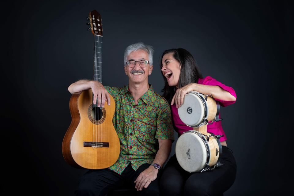 Sol y Canto, which will play at Cotuit Center for the Arts, is an award-winning Pan-Latin ensemble led by Puerto Rican/Argentine singer and percussionist Rosi Amador and New Mexican guitarist, singer and composer Brian Amador.