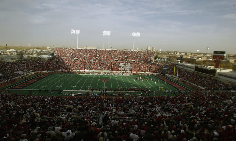 A general view of Texas Tech's football stadium.