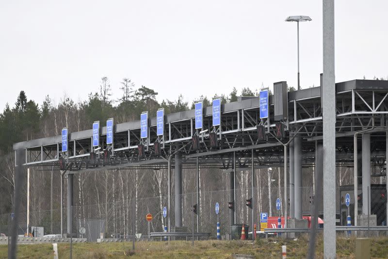 A view of the border between Russia and Finland at the Nuijamaa border checkpoint in Lappeenranta