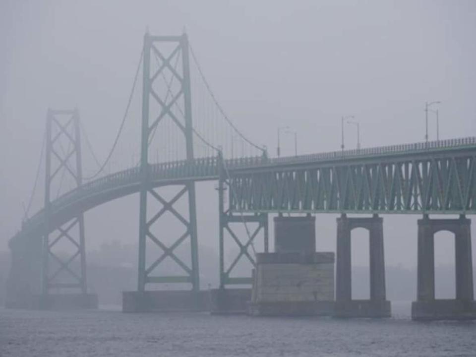 The U.S. just loosened its travel restrictions on Nov. 8. Here's a view that day of the Ogdensburg-Prescott International Bridge connecting Ontario and New York. (Jacques Corriveau/CBC - image credit)