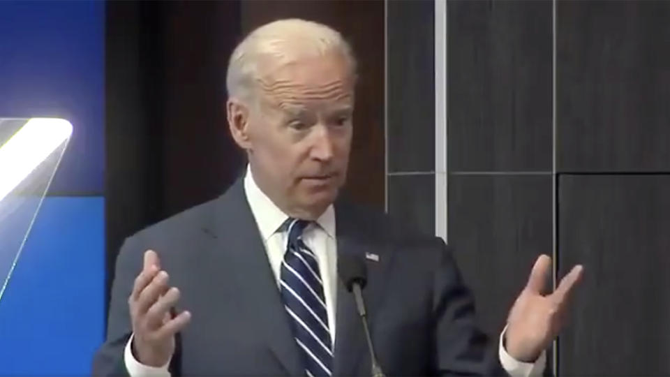 Joe Biden from a screengrab of the faked video. (via Twitter)