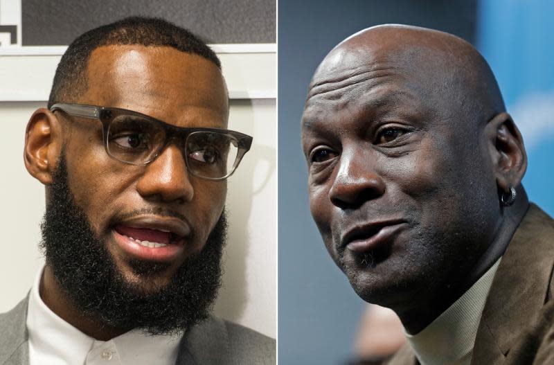 ▲LeBron James和Michael Jordan常被比較誰是最偉大球員。（圖／美聯社／達志影像）