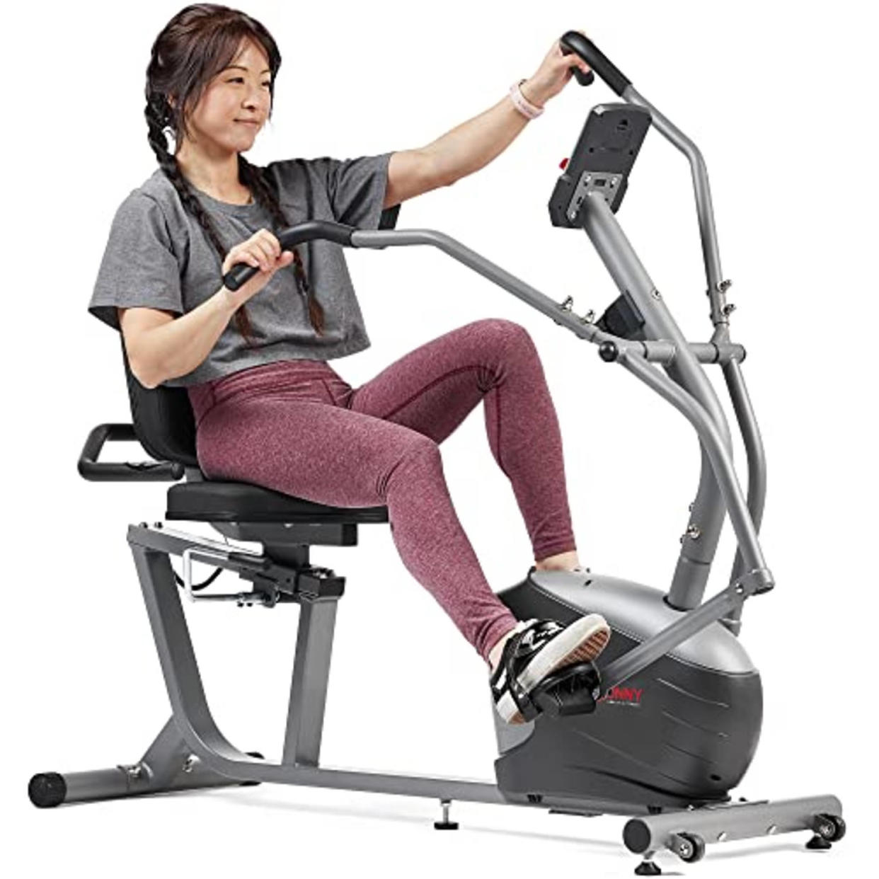 Sunny Health & Fitness Compact Performance Recumbent Bike with Dual Motion Arm Exercisers, Quick Adjust Seat & Exclusive SunnyFit® App Enhanced Bluetooth Connectivity - SF-RB420032 (AMAZON)