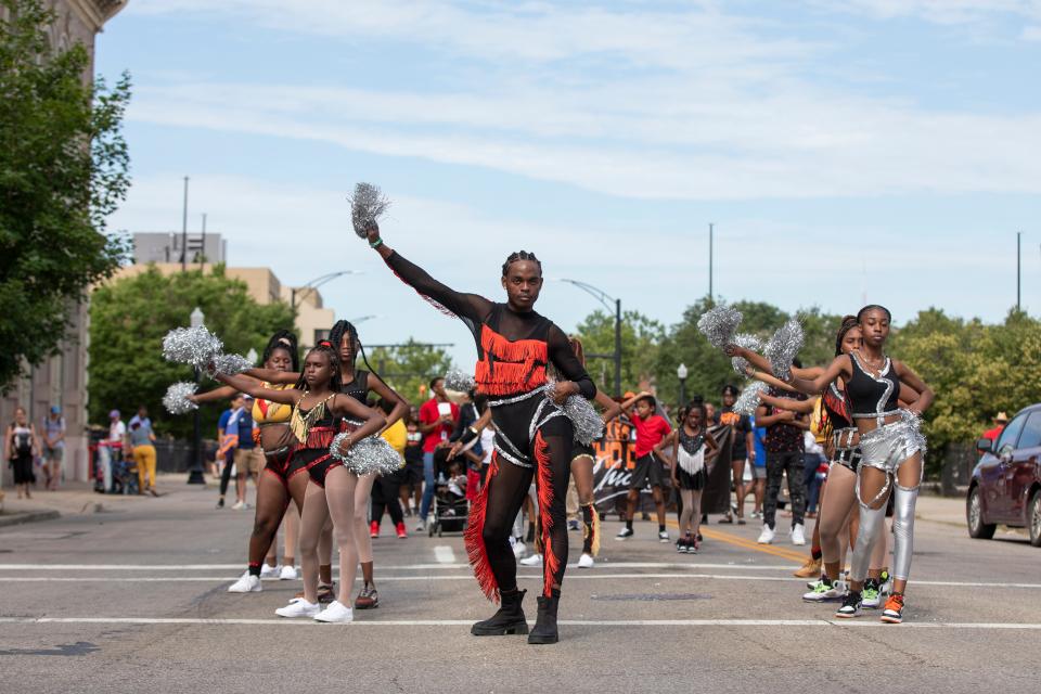 The 2022 Juneteenth Parade, hosted by the Hands That Heal Homeless Organization in conjunction with the Juneteenth Cincinnati Festival, features community leaders, marching bands, drill teams and other performers on Monday, June 11, 2022, in the West End. This is the first time the parade has been held, with the inaugural theme “Recognizing and Celebrating OUR Contribution to OUR Country.”