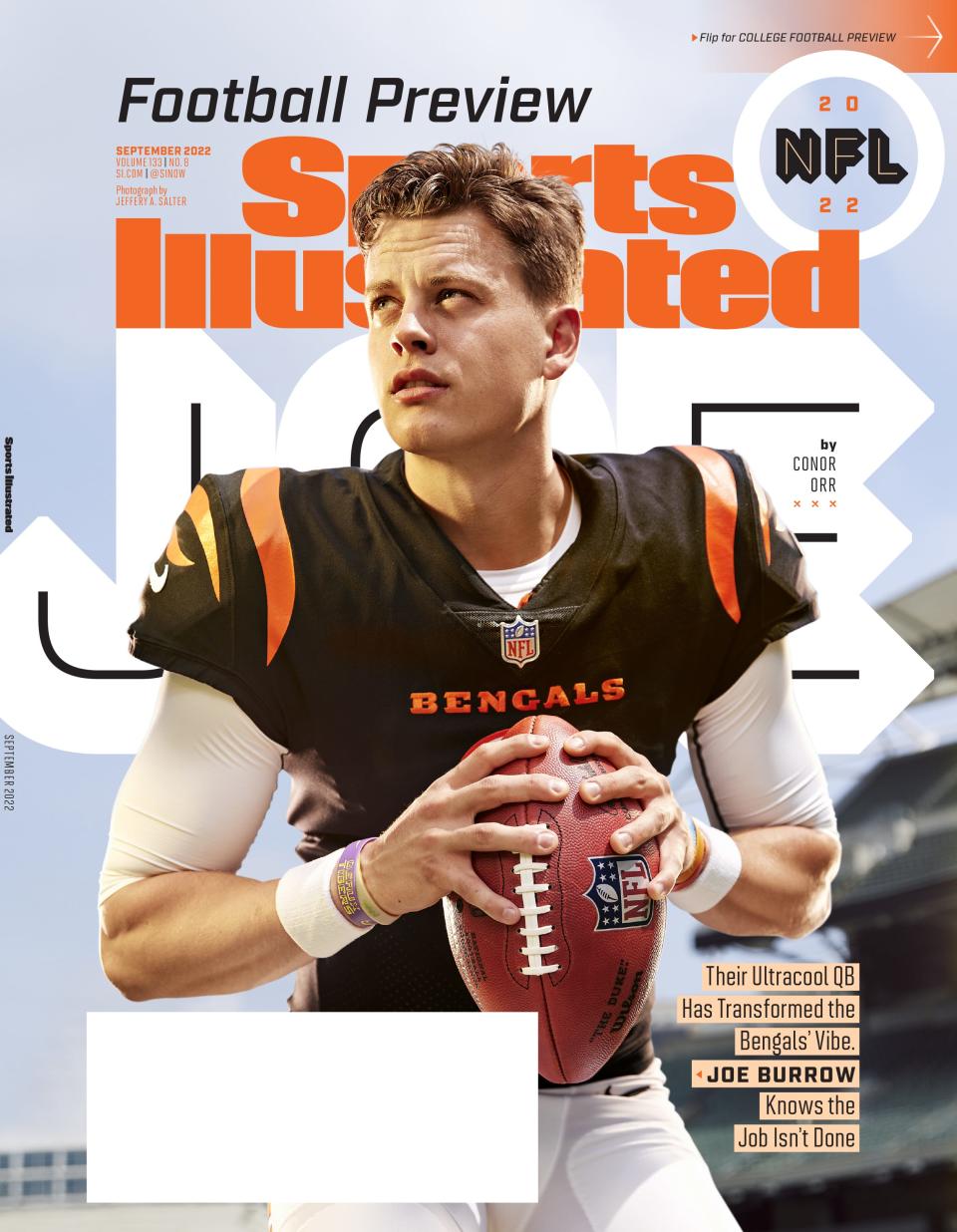 Burrow and Bennett Double Down In Sports Illustrated's Dual Cover Football Preview Issue from 2022.