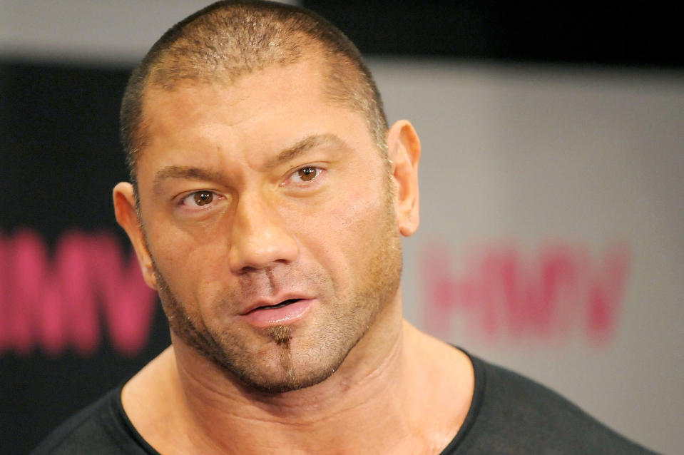 TOKYO - MARCH 05:  WWE wrestler Dave Batista appears at fan event at HMV Shibuya on March 5, 2009 in Tokyo, Japan.  (Photo by Jun Sato/WireImage)