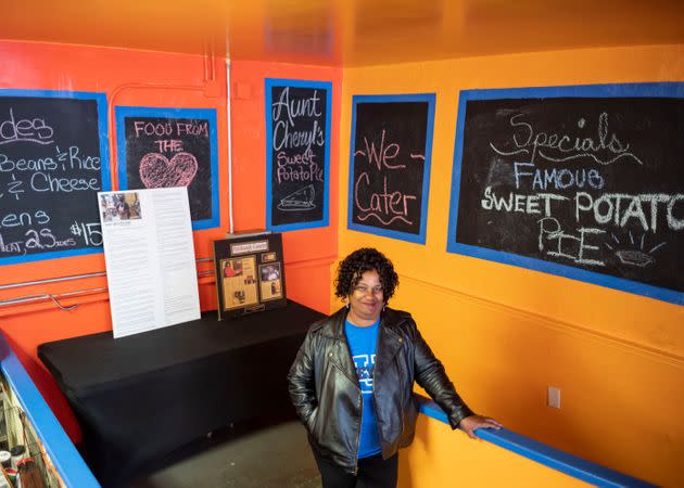 Cheryl Johnson, owner of Aunt Cheryl's Cafe, pays a discounted rent for her restaurant space in the community center building. (Photo: Nate Smallwood for HuffPost)