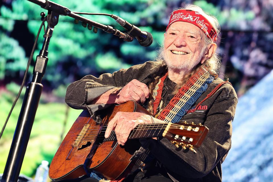 RALEIGH, NORTH CAROLINA - SEPTEMBER 24: Willie Nelson performs in concert during Farm Aid at Coastal Credit Union Music Park at Walnut Creek on September 24, 2022 in Raleigh, North Carolina. (Photo by Gary Miller/Getty Images)