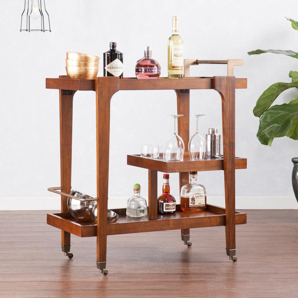 16) Zhori Midcentury Modern Bar Cart