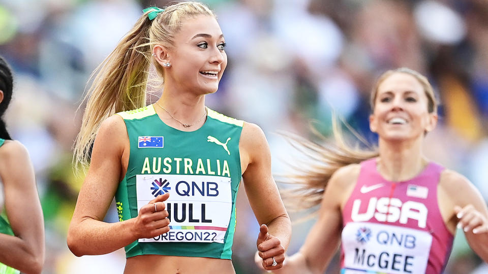 Jessica Hull, pictured here in the 1500m semi-final at the world athletics championships.