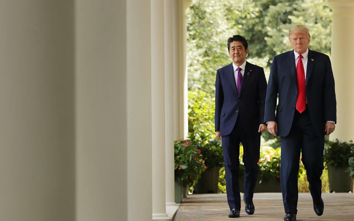 Japanese Prime Minister Shinzo Abe (L) and U.S. President Donald Trump during a White House visit, June 2018 - Getty Images