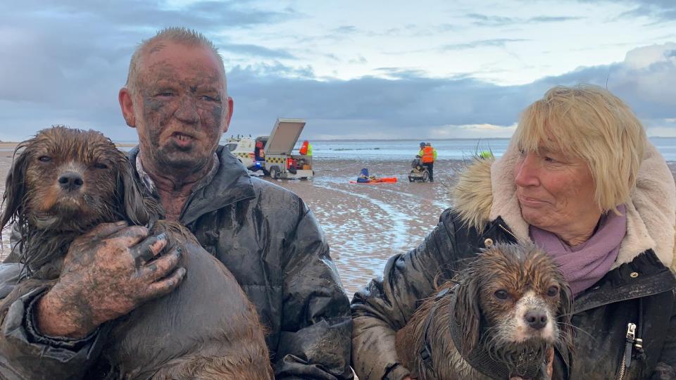 Brian Garrett blamed his wife Jean for getting stuck in mud in Humberston, Lincolnshire (Picture: MEN)