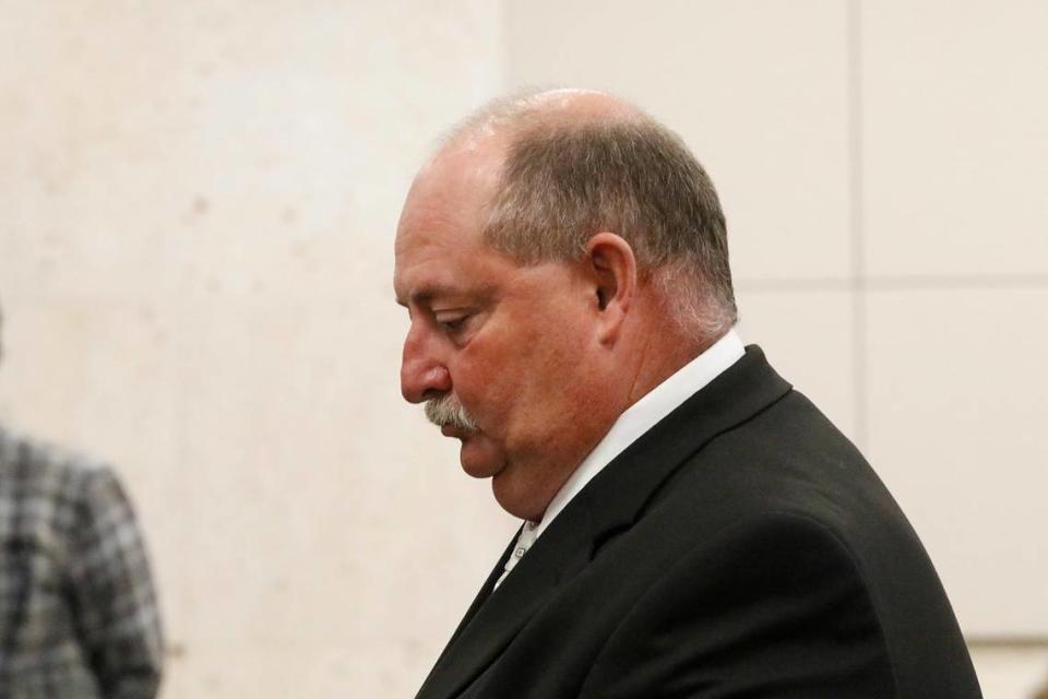 Clint Cole, a detective with the San Luis Obispo County Sheriff’s Office, appears at Monterey County Superior Court on Thursday, Aug. 4, 2022, during the Kristin Smart murder trial. Cole is retiring after 32 years with the Sheriff’s Office.