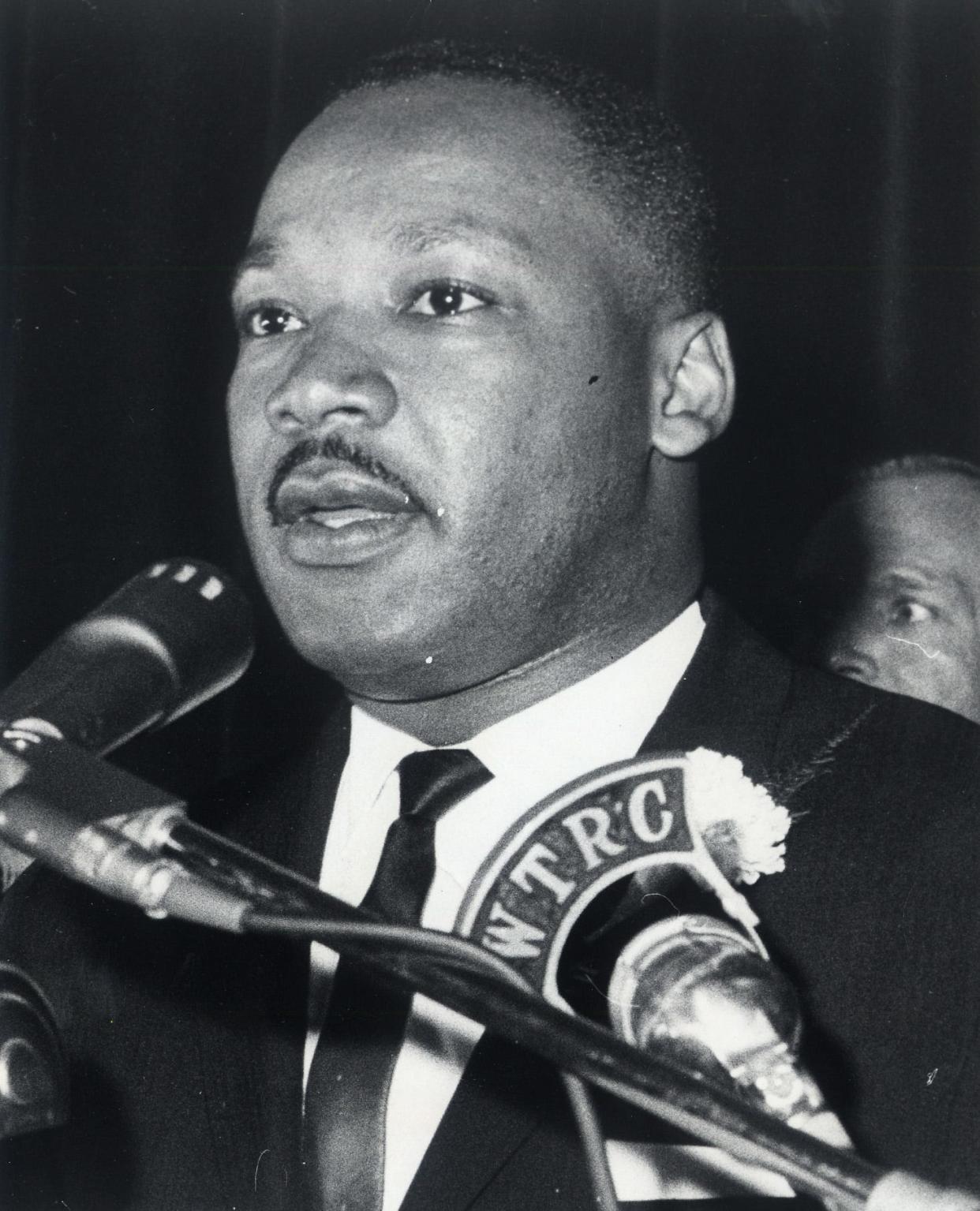 Martin Luther King speaks at Notre Dame in 1963, during his Oct. 18,1963, visit to South Bend. King spoke that evening to more than 3,000 people in Stepan Center at the University of Notre Dame.