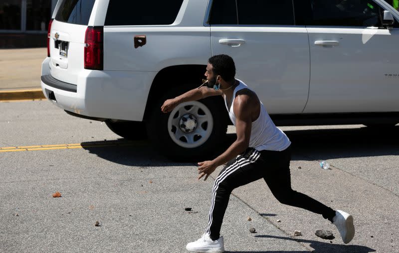 Protesters rally after the death of George Floyd