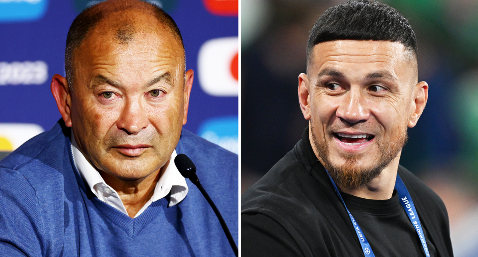 Pictured Eddie Jones left and Sonny Bill Williams right