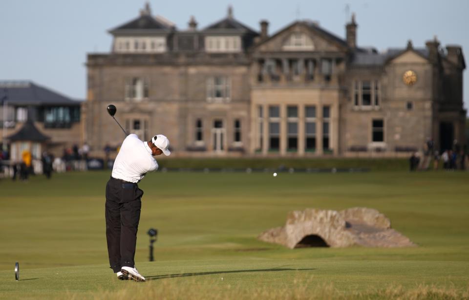 Tiger Woods in 2015 at St. Andrews. 