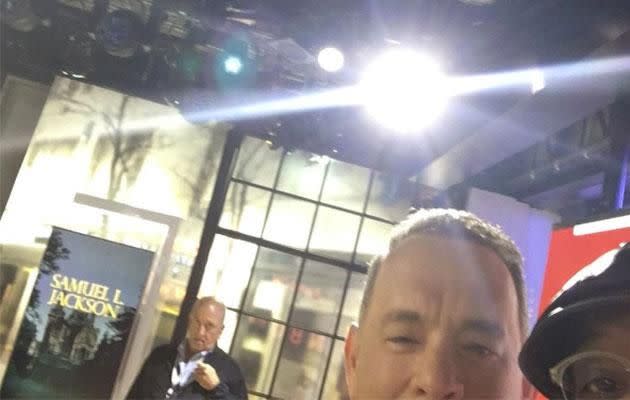 Jackson and Tom Hanks at the <i>Today</i> show. Photo: Instagram/samuelljackson