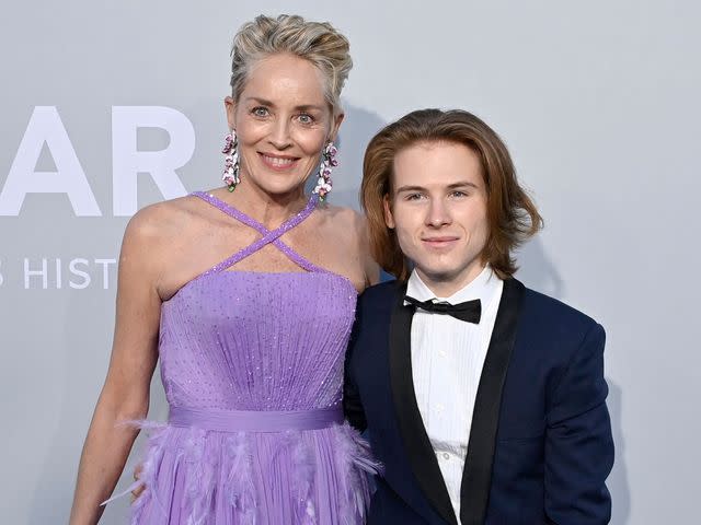 <p>JOHN MACDOUGALL/AFP/Getty</p> Sharon Stone and her son Roan Joseph Bronstein