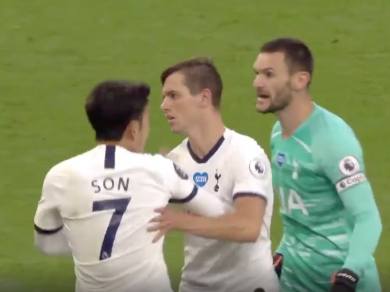 Lloris and Son were forced apart at half-time (Sky Sports)