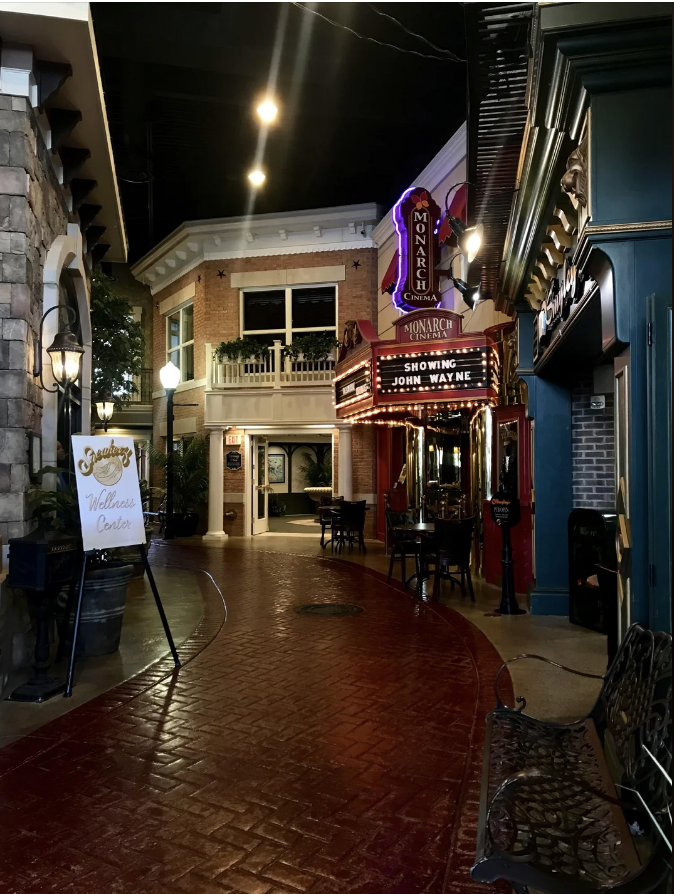 a town street in a nursing home