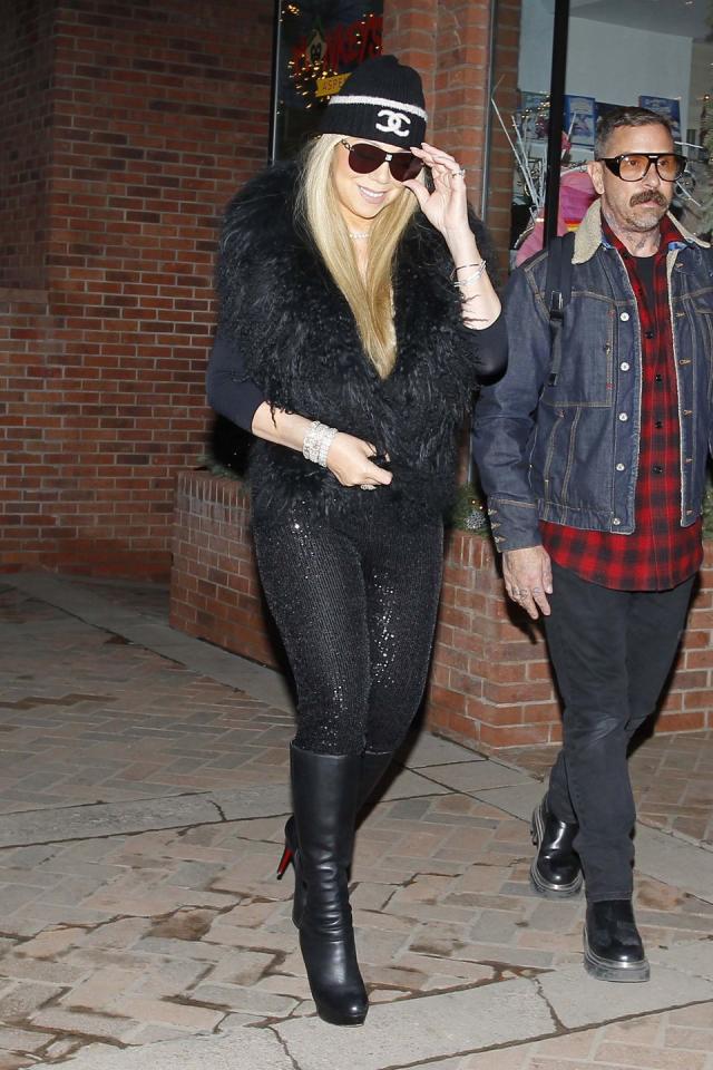 Mariah Carey's Latest Luxe Wintry Outfit Includes a Dramatic Fur Vest and  Sequined Leggings