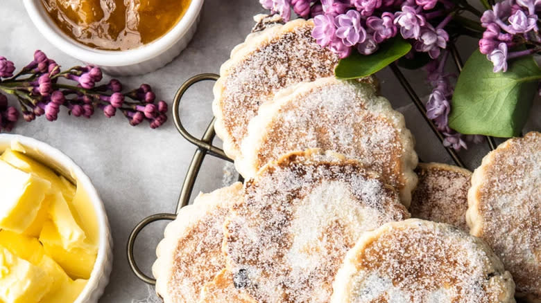 sugared Welsh cakes butter jam