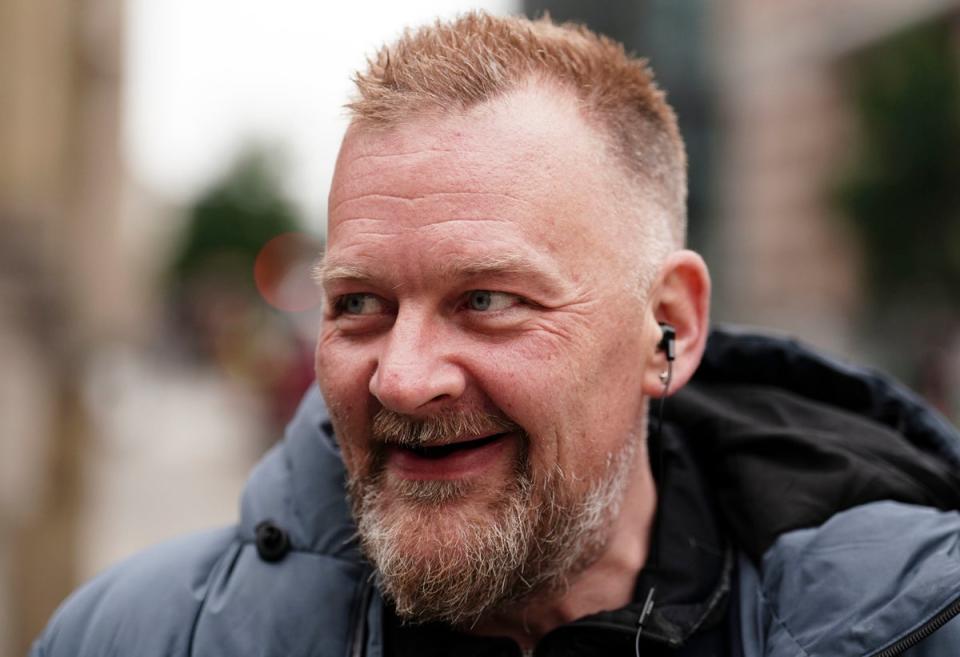 Simon Parry arrives at City Of London Magistrates' Court (PA)