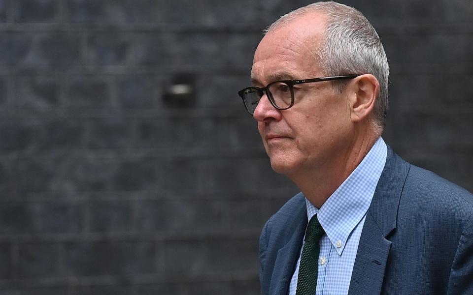 A Government spokesman confirmed that Sir Patrick, seen here entering Downing Street for this week's Covid-19 announcement, held a deferred share bonus which would mature in April 2021 but refused to reveal the number of shares or disclose their value - Ben Stansall/AFP