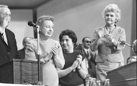 Labour Party Conference, Blackpool. Harold Wilson applauded by women. - Credit:  Ken Mason/The Telegraph