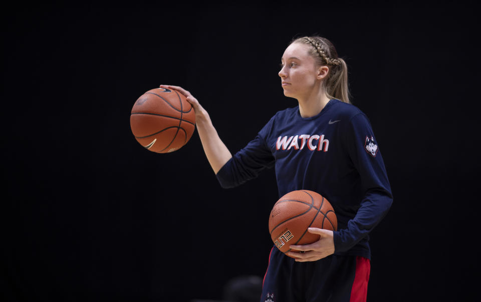 UConn's Paige Bueckers is one of many female college athletes missing out on NIL and social media sponsorship money, through no fault of their own. (Photo by Benjamin Solomon/Getty Images)