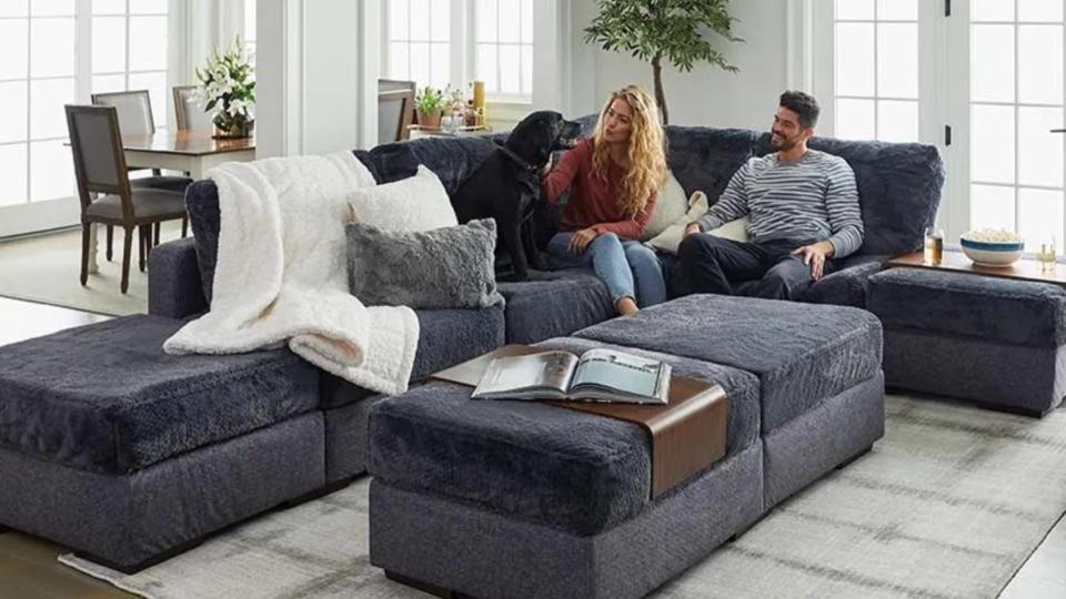 Shop beautiful sectional sofas for any living room.