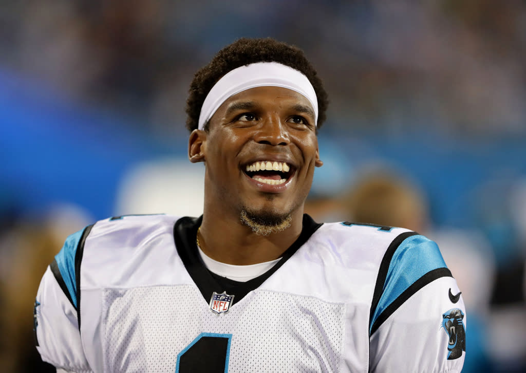 Quarterback Cam Newton on the field at Bank of America Stadium on Aug. 31, 2017, in Charlotte, N.C. (Photo: Getty Images)