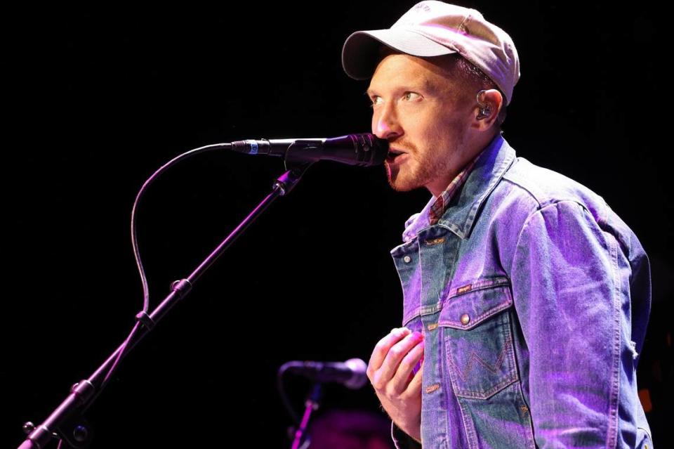 Tyler Childers performs during the Kentucky Rising benefit concert at Rupp Arena in Lexington, Ky., Tuesday, Oct. 11, 2022.