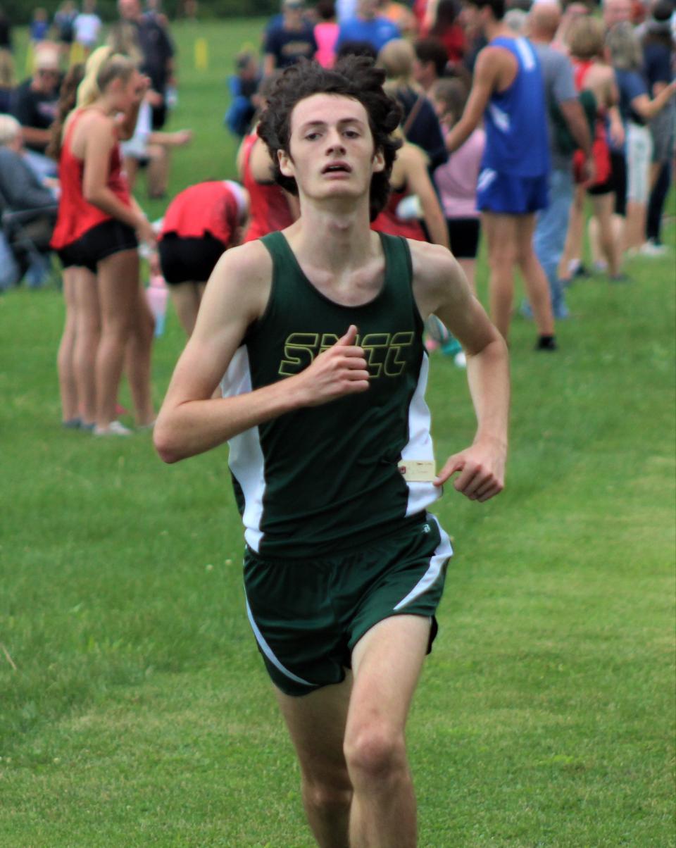 St. Mary Catholic Central's Simon VanderVlucht at the 40th annual Erie Mason Relays.