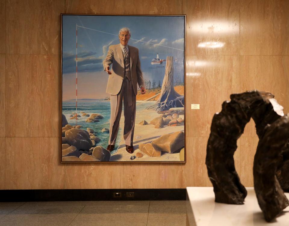 A portrait of former Gov. Tom McCall hangs in the Oregon State Capitol.