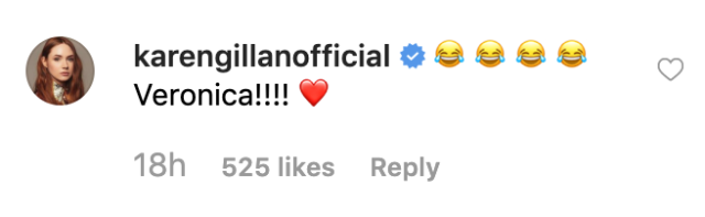 Karen Gillan comments on Lena Headey's Instagram feed