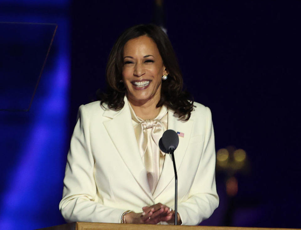 Kamala Harris making a speech