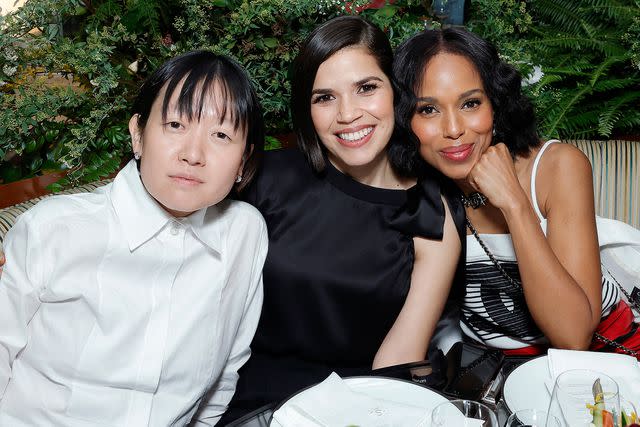 <p>Stefanie Keenan/WireImage</p> Celine Song, America Ferrera and Kerry Washington