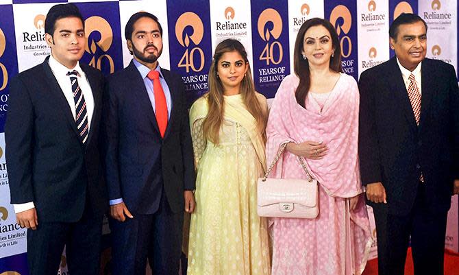 Akash, Anant, and Isha Ambani