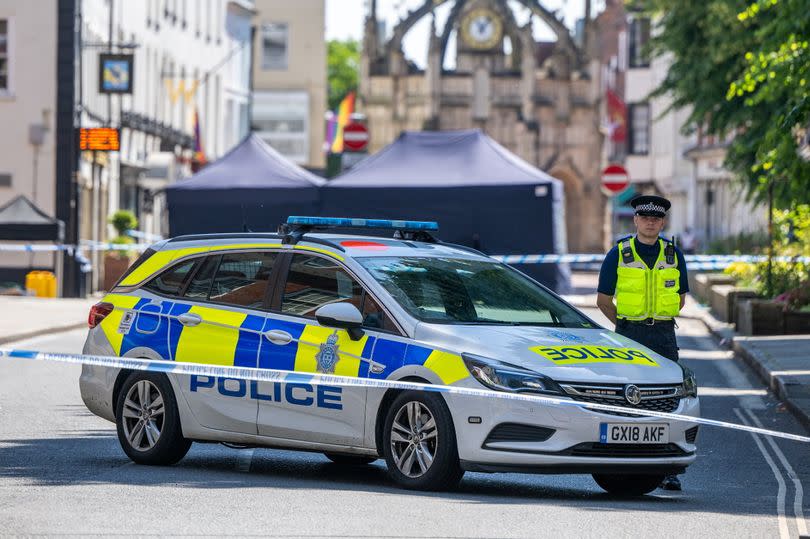 Police at the scene in Chichester, West Sussex