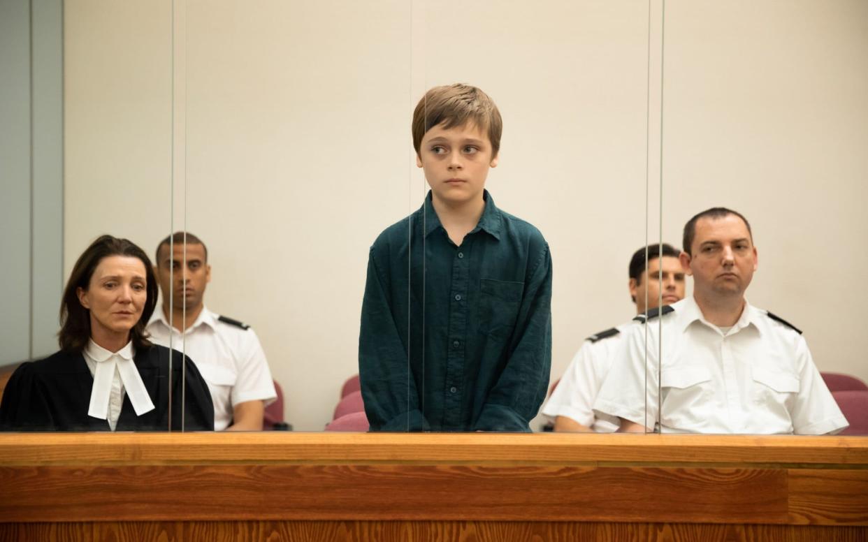 In the dock: Billy Barratt (centre) as young Ray, accused of murder - WARNING: Use of this copyright image is subject to the terms of use of BBC Pictures' Digital Picture