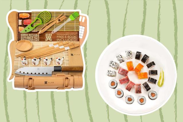 Sushi Making Kit DIY Sushi Maker with 4 Shapes Rice Roll Mold