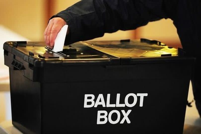 A ballot box in the general election