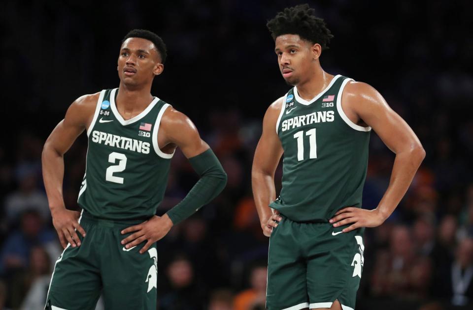 Michigan State could be championship contenders with the return of guards Tyson Walker, left, and A.J. Hoggard.