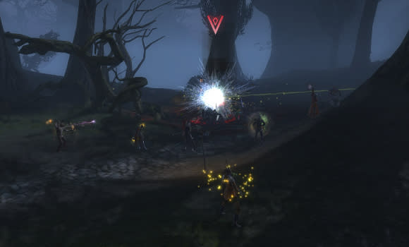 As I recall, those yellow sparkles are from me getting hit by the nearby Guardian wardstone.