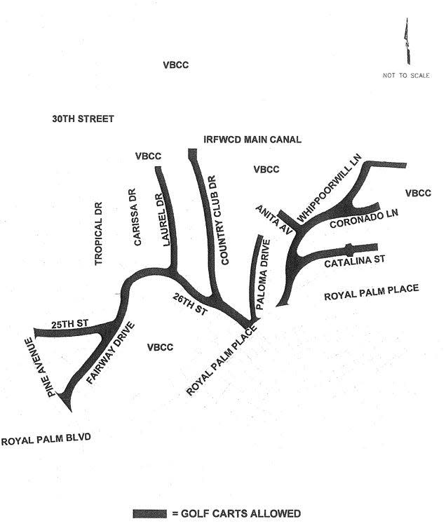 Maps of areas around Riomar Country Club and Vero Beach Country Club where golf carts are legally allowed to operate.